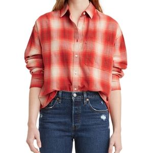 Levi's Henri Cotton Flannel Shirt Women's Size Large Color - Joey  Plaid Flame